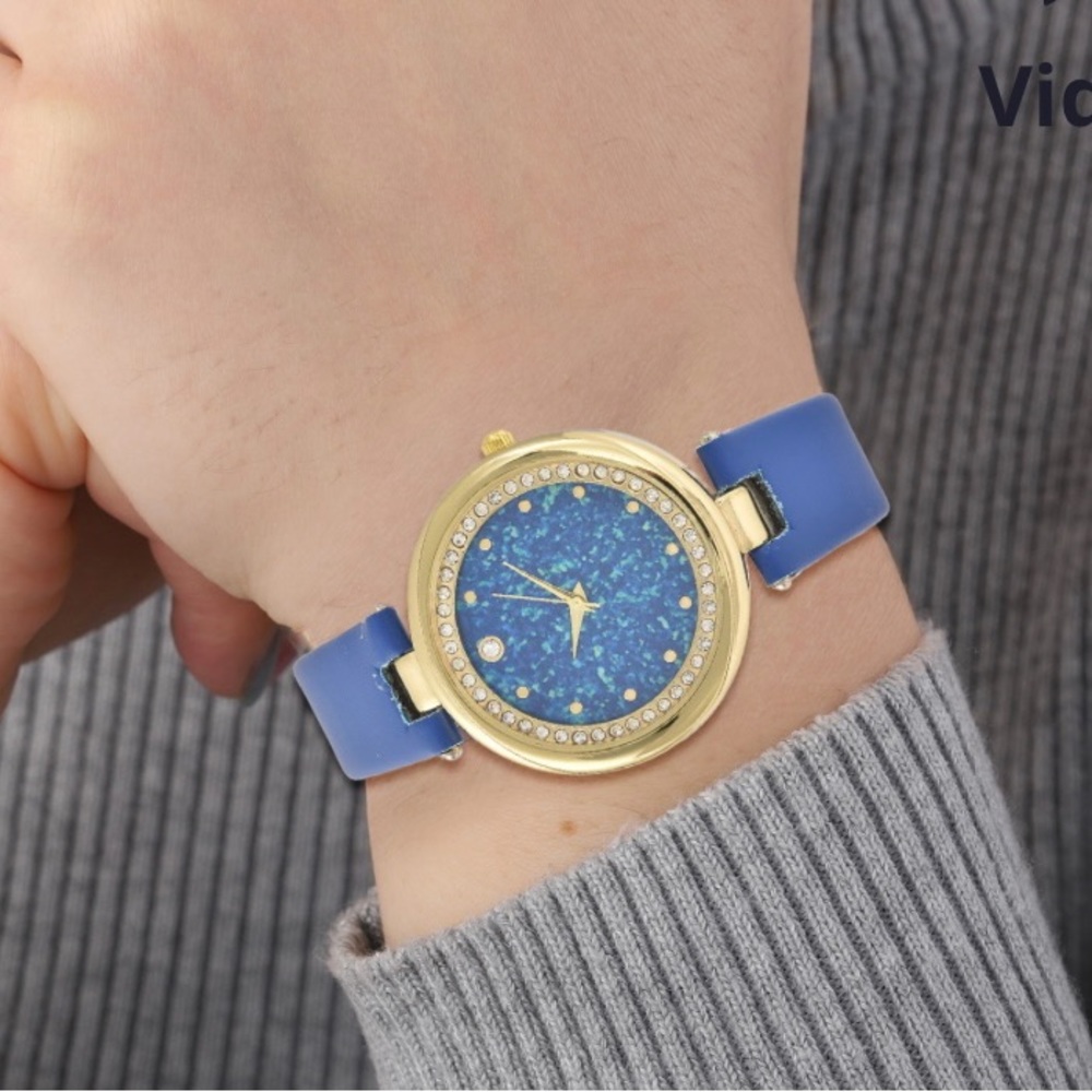 Genoa Austrian Crystal Miyota Japanese Movement Watch with Simulated Opal Dial.